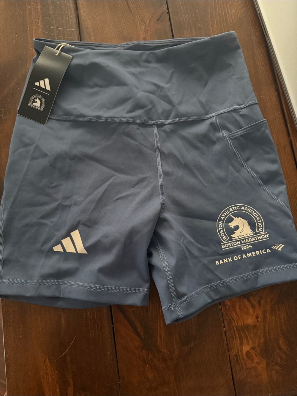 adidas Navy Boston Marathon 2024 Women's Athletic Shorts